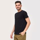 Men's Round Neck Half Sleeves T-Shirt, Black, small image number null