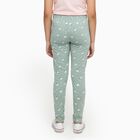 Girls' Muted Sage Green Floral Print Cotton Blend Pyjama, हल्का हरा, small image number null