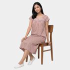 Women's Pink Square Neck A-Line Nighty, Light Pink, small