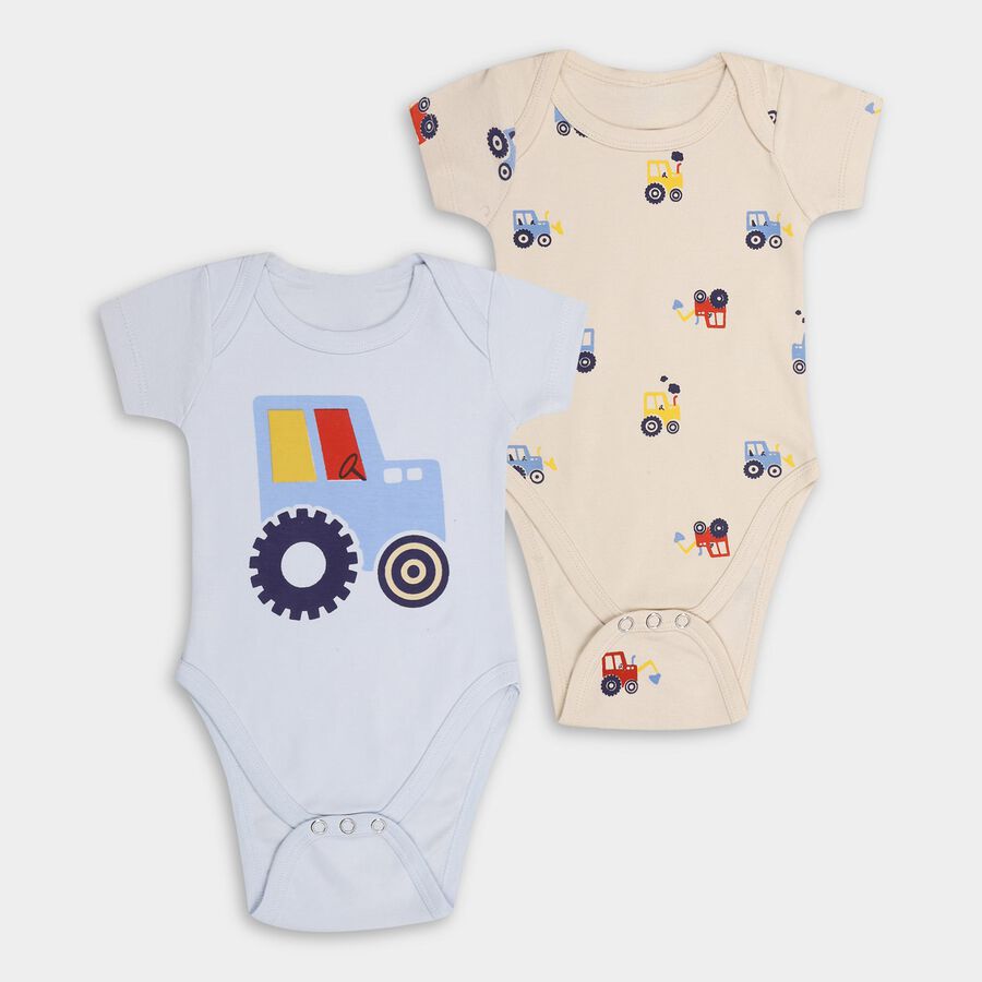 Infants' 100% Cotton Bodysuit, Light Blue, large image number null