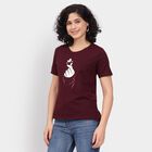 Ladies' Round Neck T-Shirt, Wine, small image number null