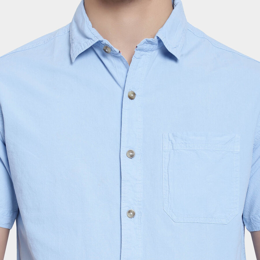 Cotton Solid Casual Shirt, Light Blue, large image number null