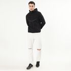 Men's Jet Black Hooded Neck Casual Sweatshirt, काला, small image number null