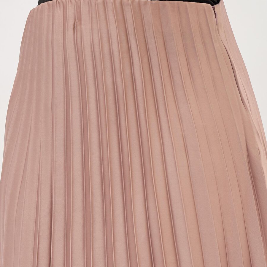 Women's Dusty Mauve Pleated Midi Skirt, Pink, large