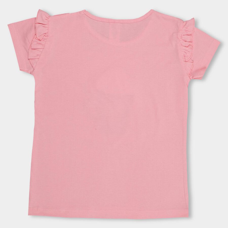 Girls' 100% Cotton T-Shirt , गुलाबी, large image number null