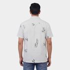 Men's White Cotton Classic Collar Casual Shirt, सफ़ेद, small