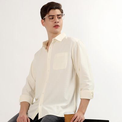 Men's Off-White Classic Collar Casual Shirt