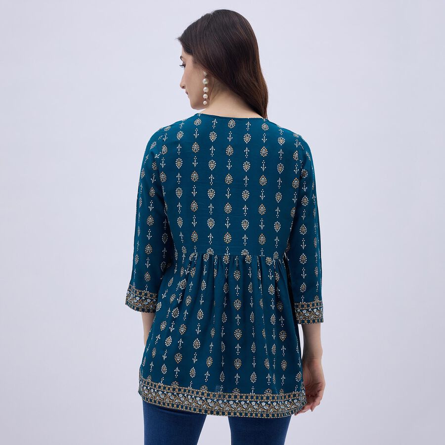 Ladies' Kurti, Teal Blue, large image number null