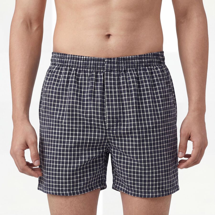 Men's Navy Blue Regular Fit Solid Boxers, नेवी ब्लू, large