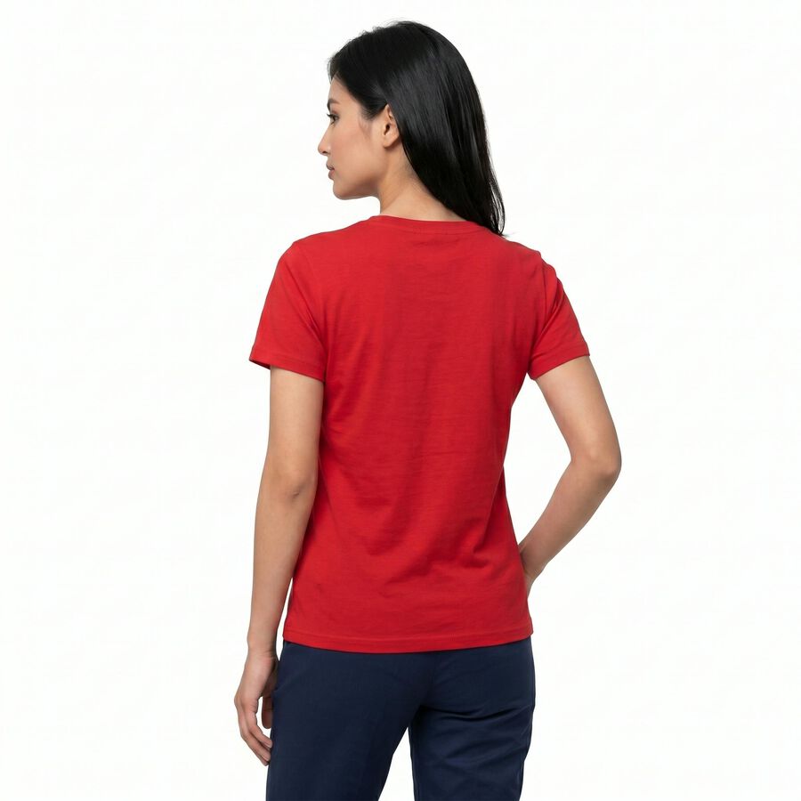 Women's Fuchsia Round Neck Regular T-Shirt, Fuchsia, large