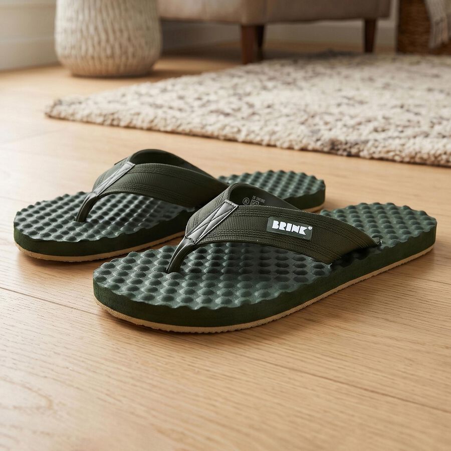 Men's Slipper, ओलिव, large