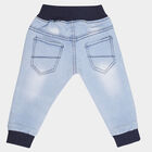 Infants Heavy Wash with Embroidery Rib Waist Jeans, Light Blue, small image number null