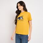 Ladies' Round Neck T-Shirt , मस्टर्ड, small