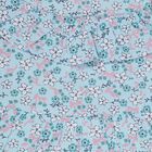 Girls' Light Sky Blue Floral Printed Flared Frock, Light Blue, small image number null