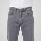 Men's Grey Straight Fit Classic Jeans, Light Grey, small