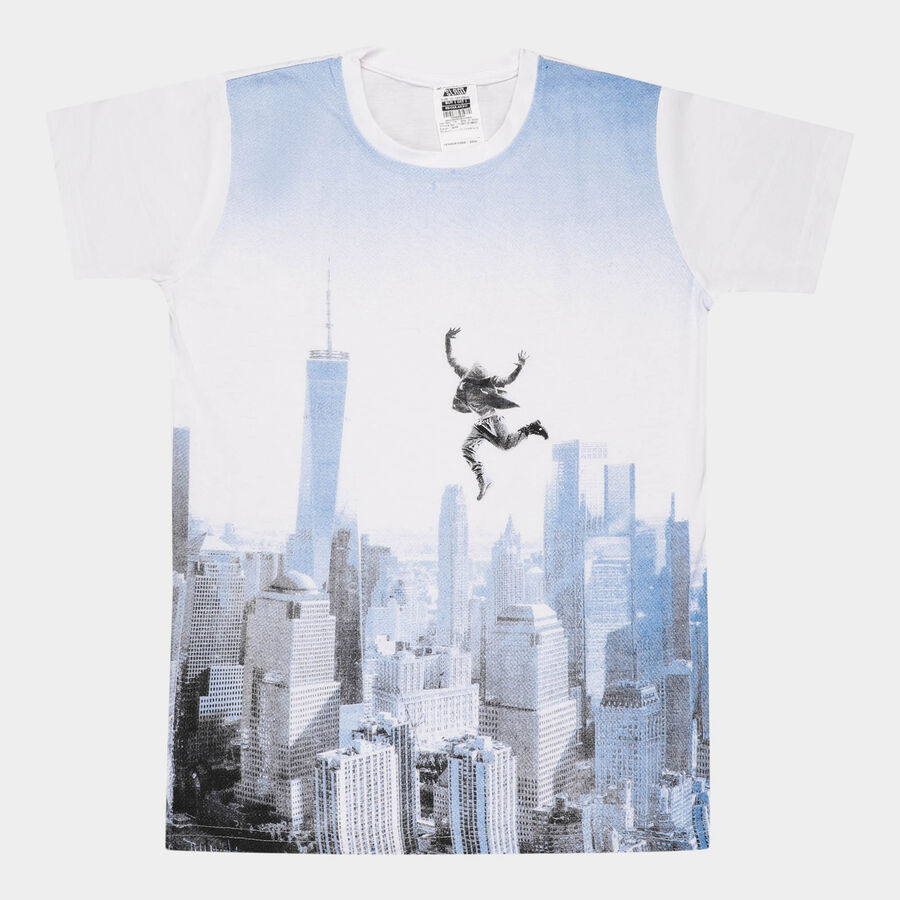 Boys All Over Print T-Shirt, White, large image number null