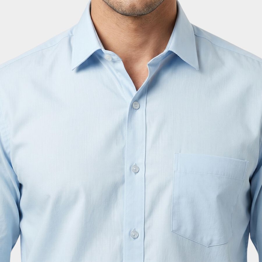 Men's Light Blue Regular Fit Formal Shirt, Light Blue, large