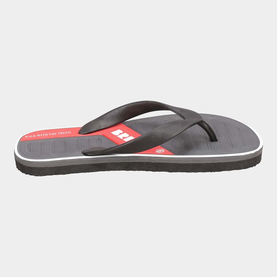 Men Printed Slip-On Flip Flops, Dark Grey, large image number null
