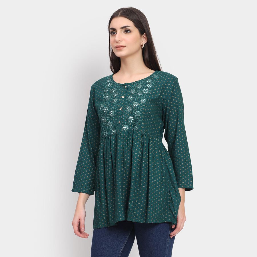 Ladies' Kurti , गहरा हरा, large image number null