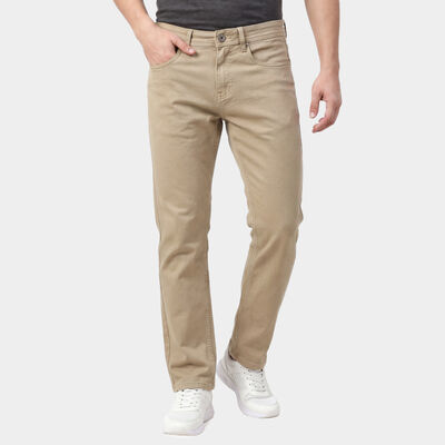 Men's Beige Slim Fit Classic Jeans