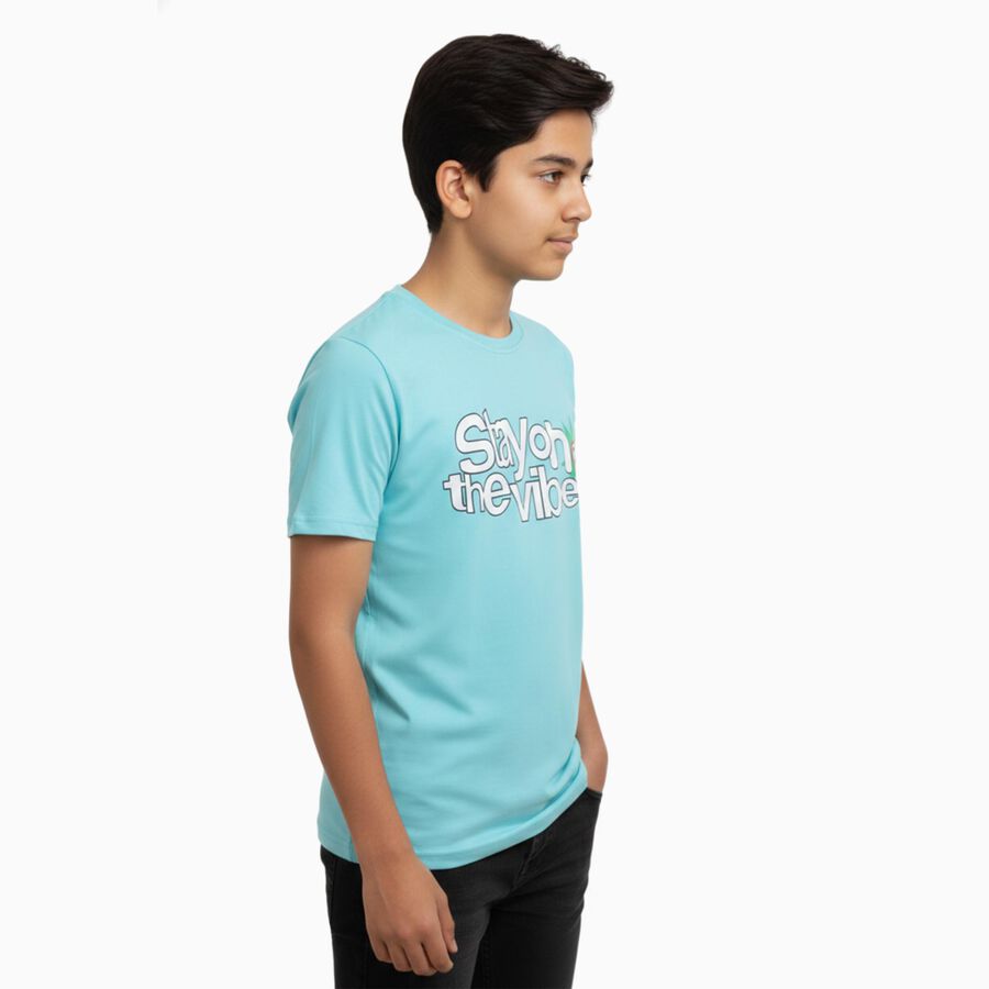 Boys' Half Sleeves T-Shirt, एक्वा, large image number null