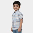 Boys' Light Blue Cotton Half Sleeve Classic Collar Casual Shirt, हल्का नीला, small