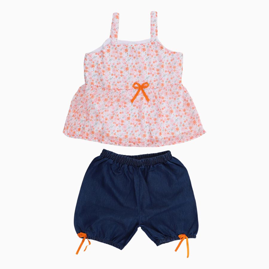 Girls' Short Set, Peach, large