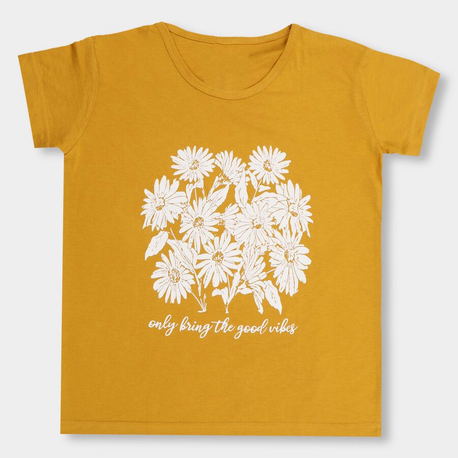 Girls' T-Shirt , Mustard, large image number null