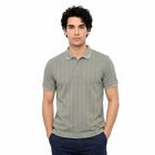 Men's Grey Polo Neck Polo T-Shirt, गहरा ग्रे, small