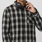 Men's Black Cotton Long Sleeve Collar Regular Fit Casual Shirt, काला, small