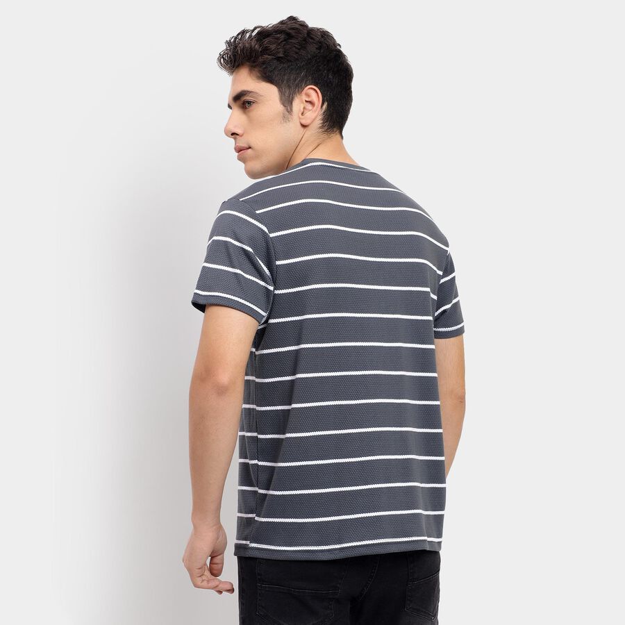 Men's Round Neck Half Sleeves T-Shirt , Mid Blue, large image number null