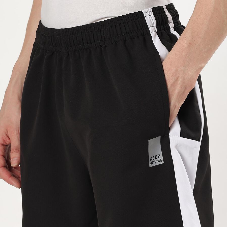 Men's Jet Black Regular Fit Active Bermuda Shorts, Black, large image number null
