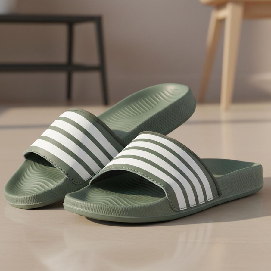 Men's Slipper, ओलिव, large