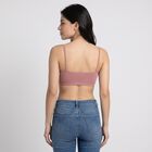 Women's Brown Cotton Blend Scoop Neck Bralette Bra, भूरा, small