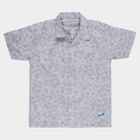 Boys' Blue Cotton Half Sleeve Classic Collar Checked Casual Shirt, Mid Blue, small