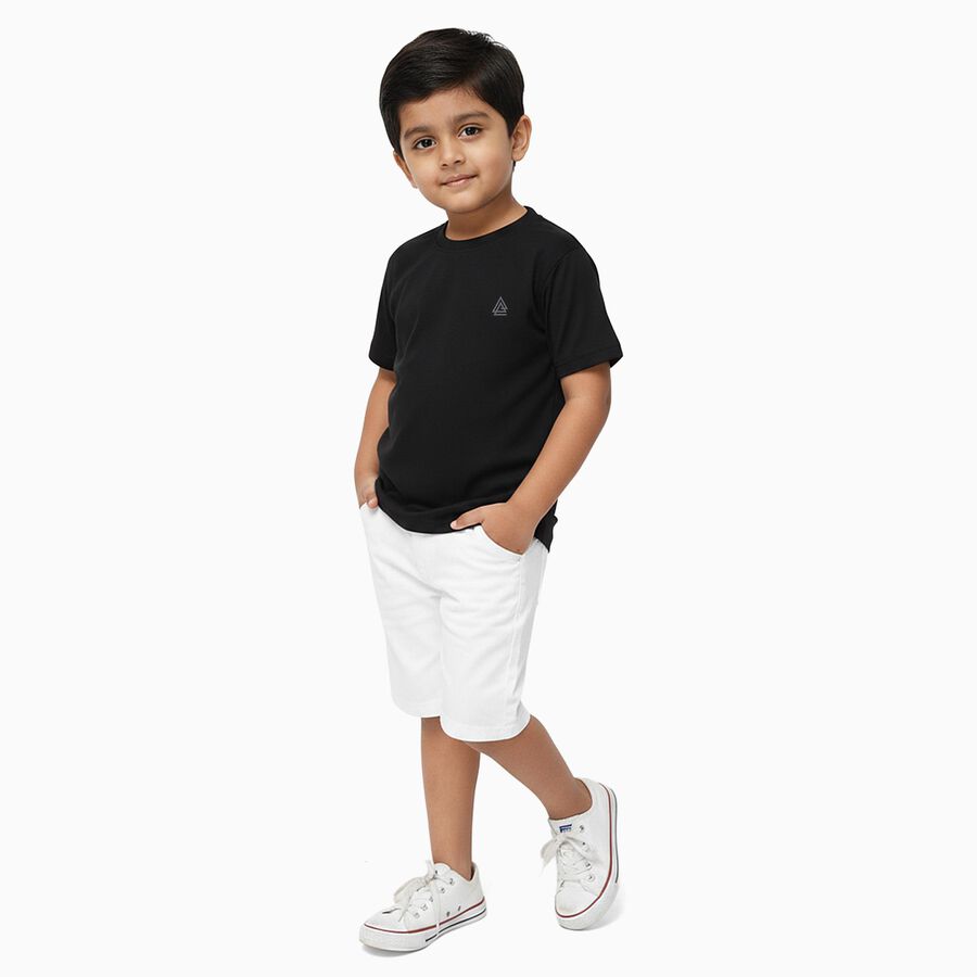 Boys' Half Sleeves T-Shirt, काला, large image number null