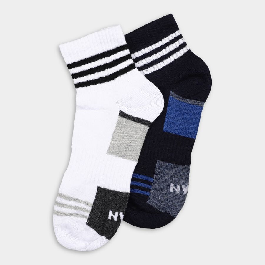 Men's Socks (Pack of 2), नेवी ब्लू, large