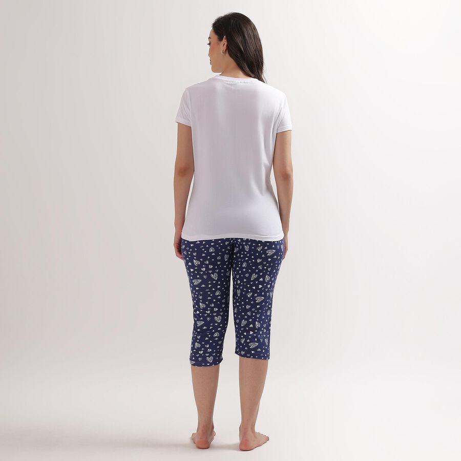 Ladies' 100% Cotton Night Suit, नेवी ब्लू, large image number null