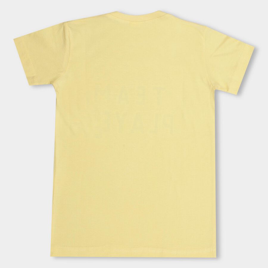 Boys' 100% Cotton Half Sleeves T-Shirt, पीला, large image number null