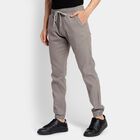 Men's 100% Cotton Slim Fit Casual Trousers, हल्का ग्रे, small image number null