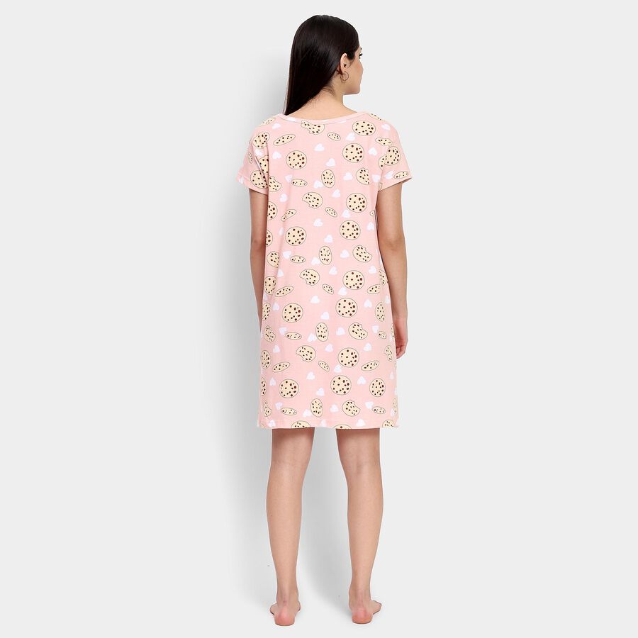 Ladies' 100% Cotton Nighty , Peach, large image number null