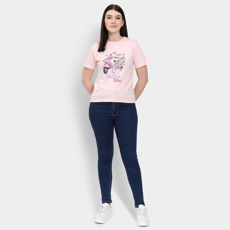 Ladies' Round Neck T-Shirt , Light Pink, large image number null