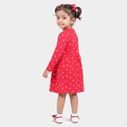 Girls' Fuchsia Fit and Flare Printed Frock, Fuchsia, small