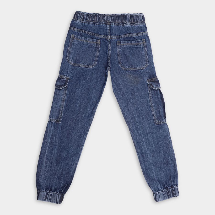 Boys' 100% Cotton Jeans , गहरा नीला, large image number null