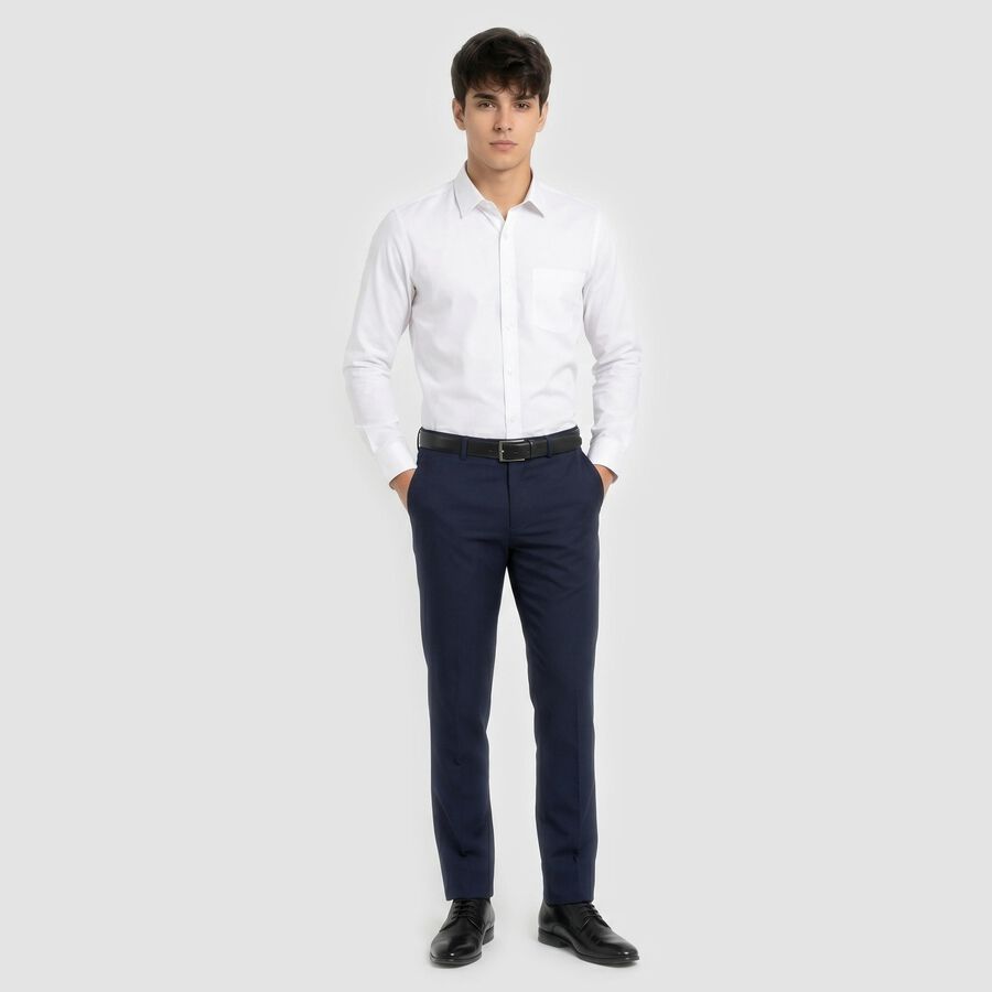 Men's White Regular Fit Formal Shirt, सफ़ेद, large