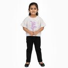 Girls' Off-White Round Neck Casual T-Shirt, ऑफ व्हाइट, small image number null