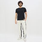 Men's Off-White Slim Fit Side-Striped Track Pants, गहरा पीला, small image number null