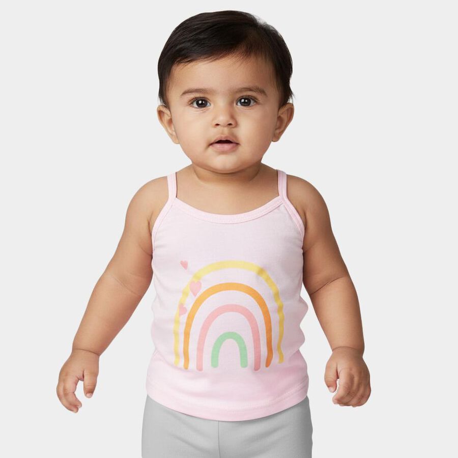Infants' Soft Baby Pink Cotton Round Neck Casual Vest, Lilac, large image number null
