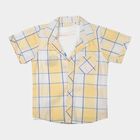 Infants Yellow Cotton Short Sleeves Collared Regular Fit Shirt, पीला, small