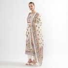 Women's Eggshell White Floral Printed Ethnic Set, ऑफ व्हाइट, small image number null